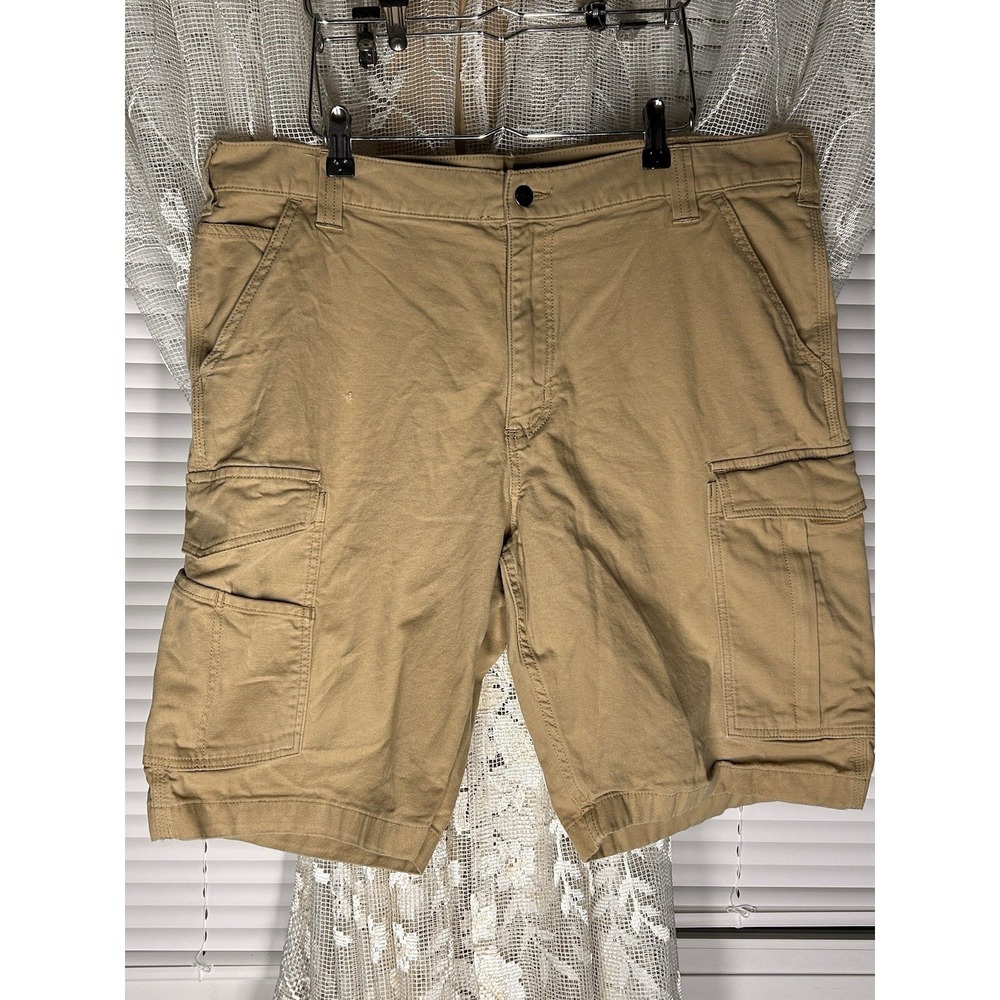 Carhartt Men's Tan Cargo Shorts Size 38 Relaxed Fit Used Great Shape BS3542-M